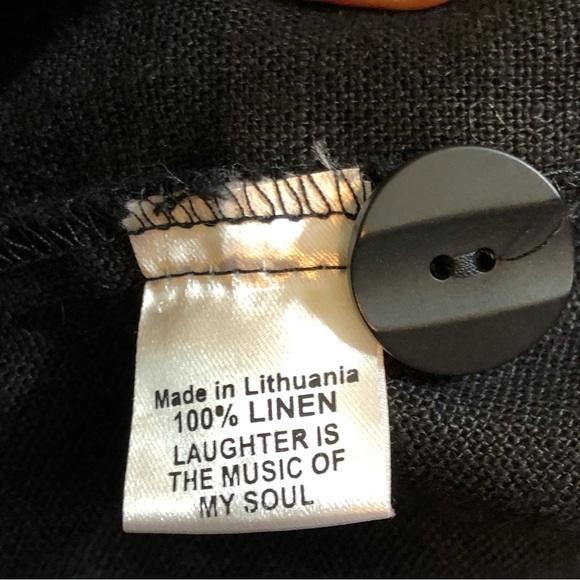 FLAX 100% Linen Black Blazer Button Jacket Size P (4/6) - Picture 9 of 11